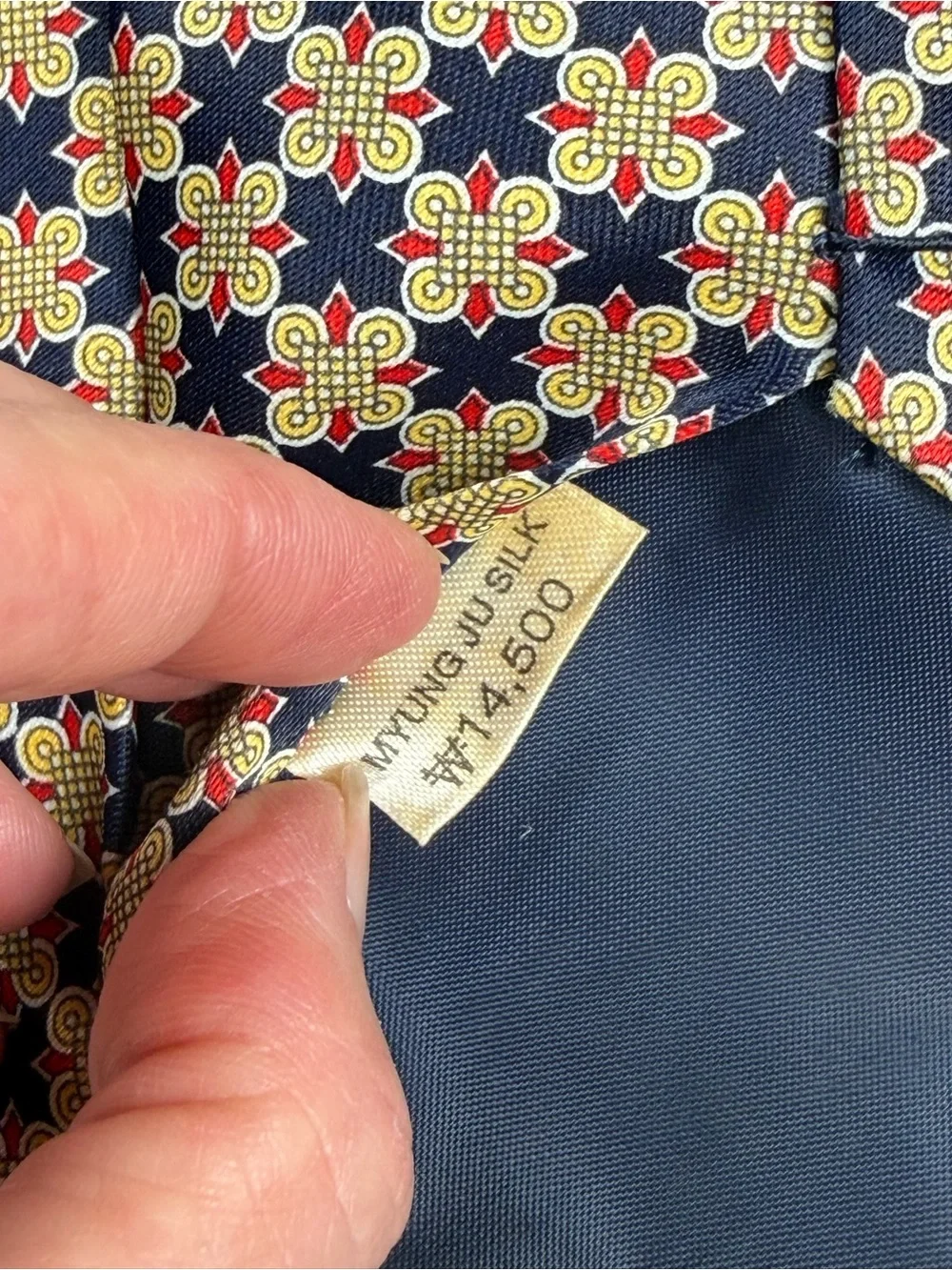 Rene Chagal Classic Navy Floral Necktie - Elegant Patterned Professional Tie